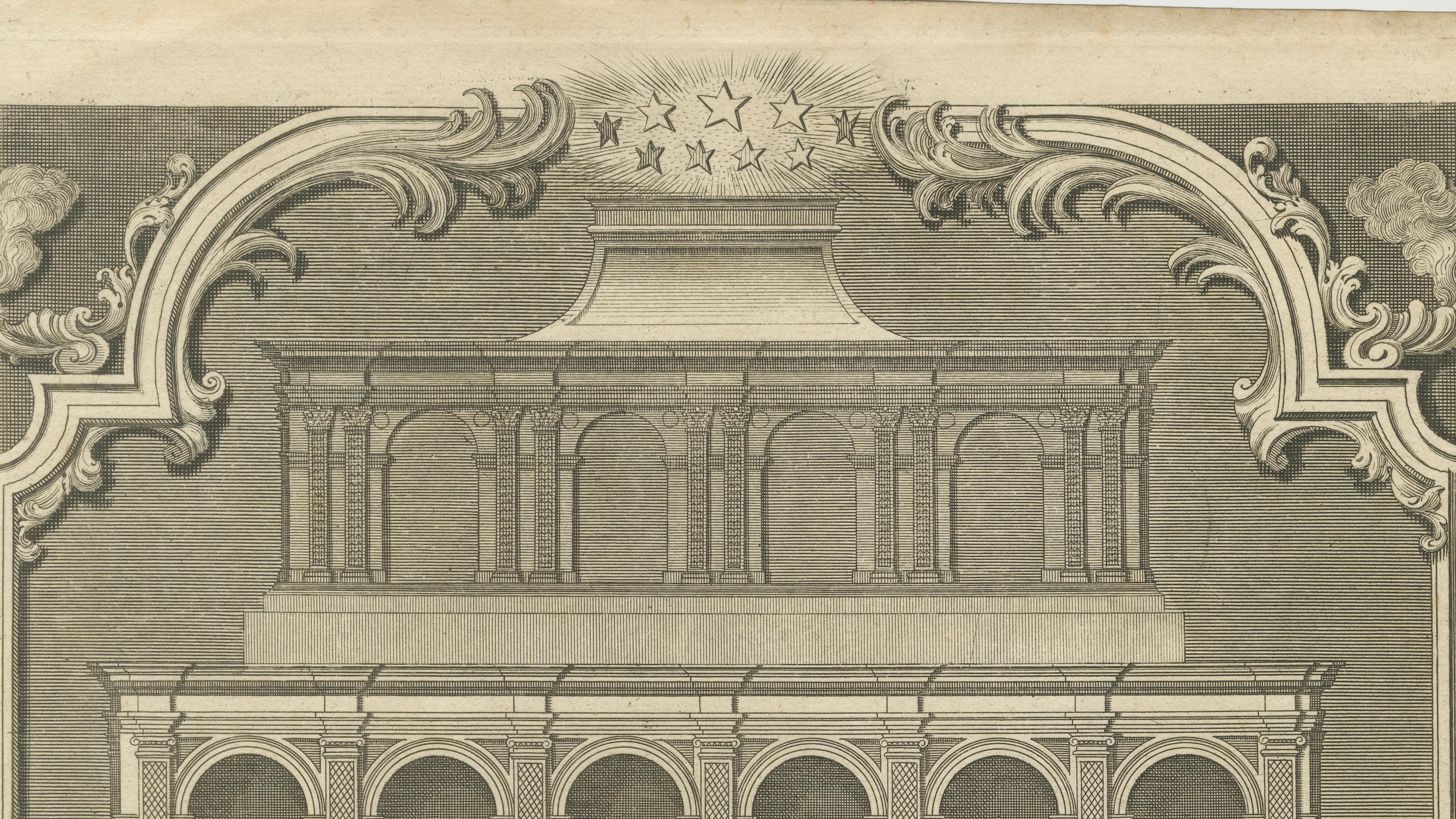 Antique Westminster Abbey Monument Engraving – Vertue, England, c.1735