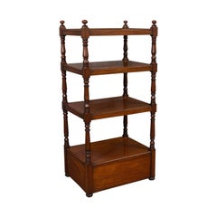 Antique Whatnot, English, Mahogany, Four-Tier, Display Stand, Victorian, circa 1850