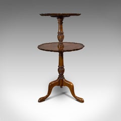 Antique Whatnot Stand, Two-Tier Dumb Waiter, Tea Table, Victorian, 1900