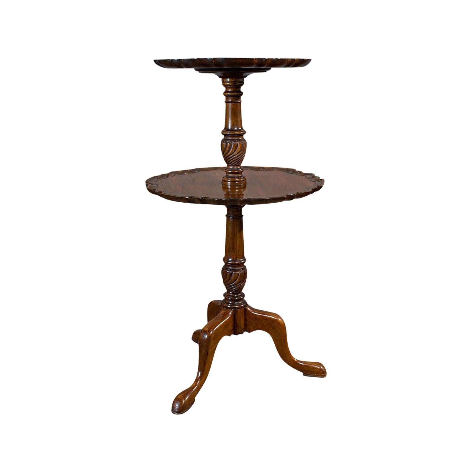 Antique Whatnot Stand, Two-Tier Dumb Waiter, Tea Table, Victorian, 1900 For Sale