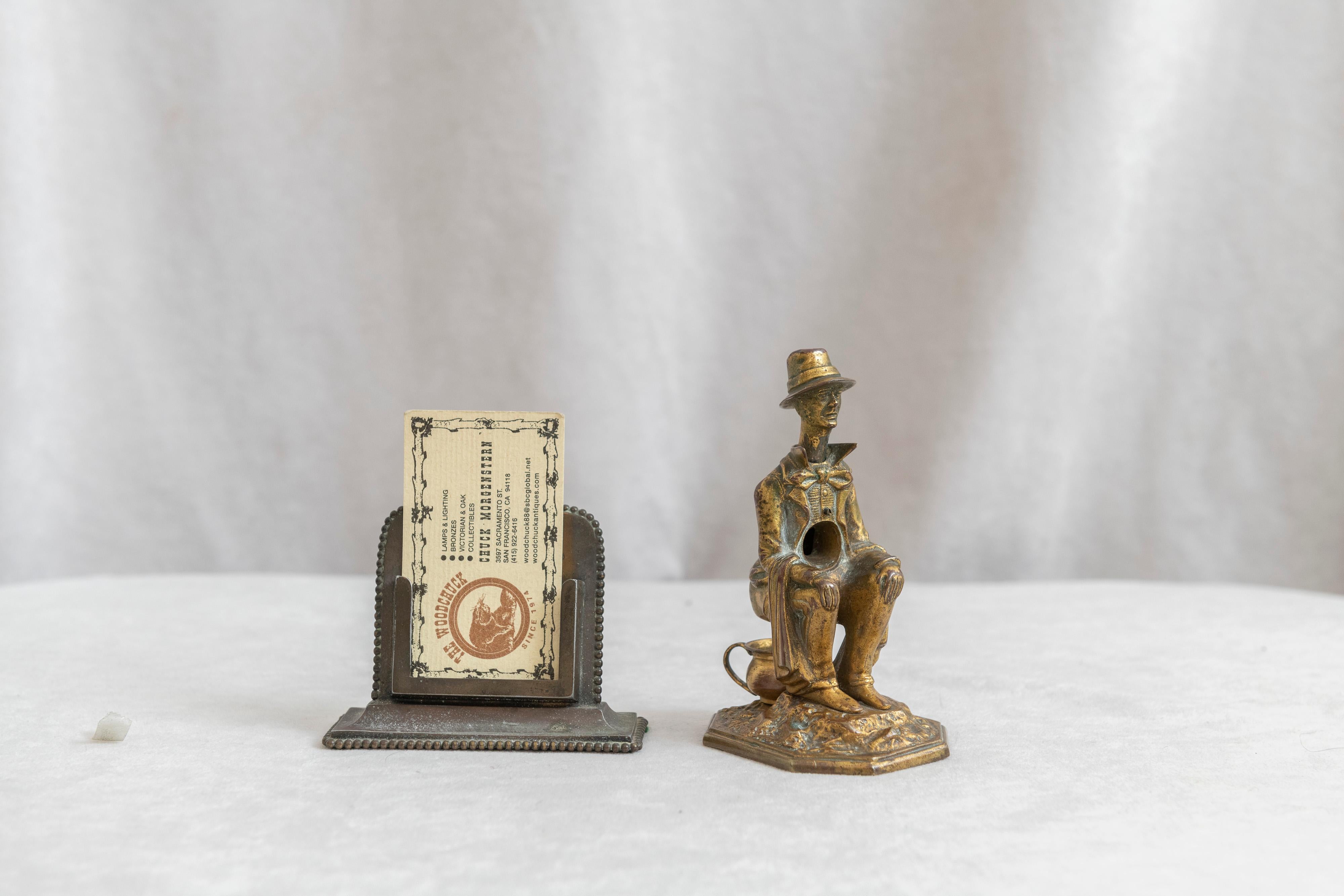 For any cigar smoker, or anyone who wants to be able to feel good every time they take a good look at this fella', have at it. I suppose this is the height of whimsy, one of our favorite characteristics in our antique stock. Push the tip of your