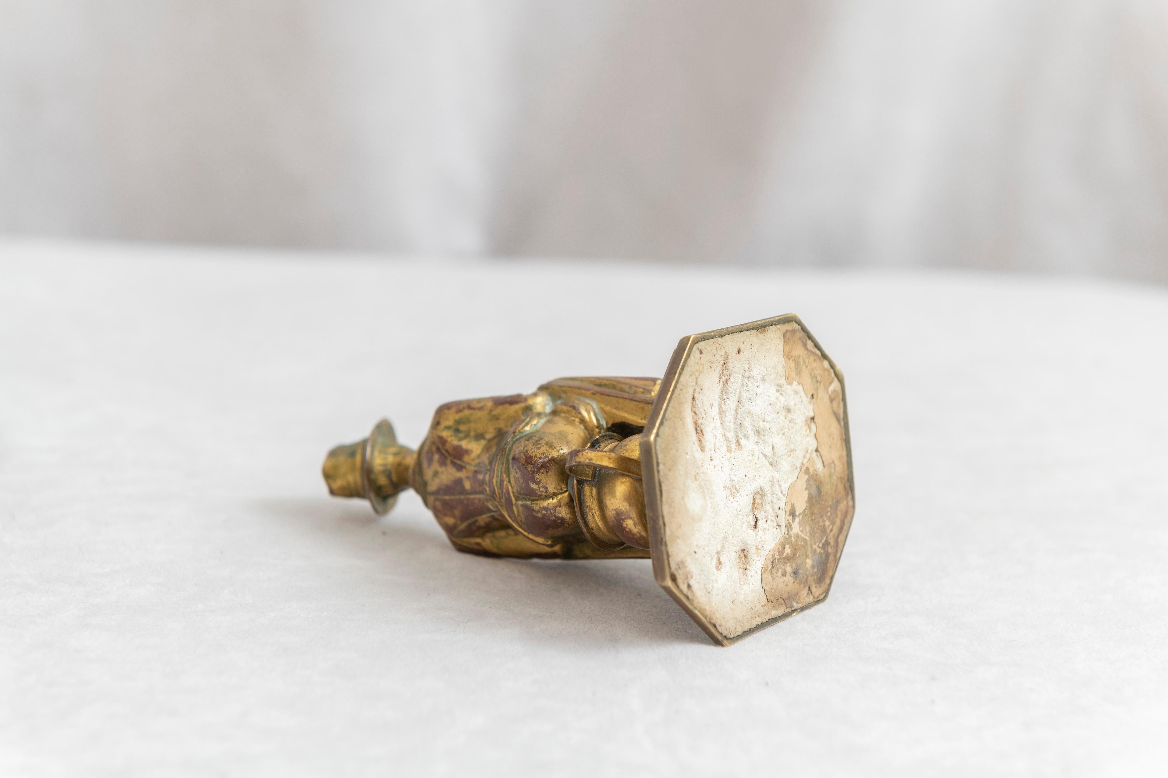 20th Century Antique Whimsical Bronze Cigar Cutter, Man on Potty, Ca 1910