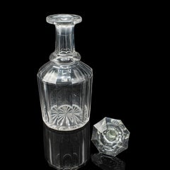Antique Whiskey Decanter, English, Glass, Scotch, Barware, Victorian, Circa 1900