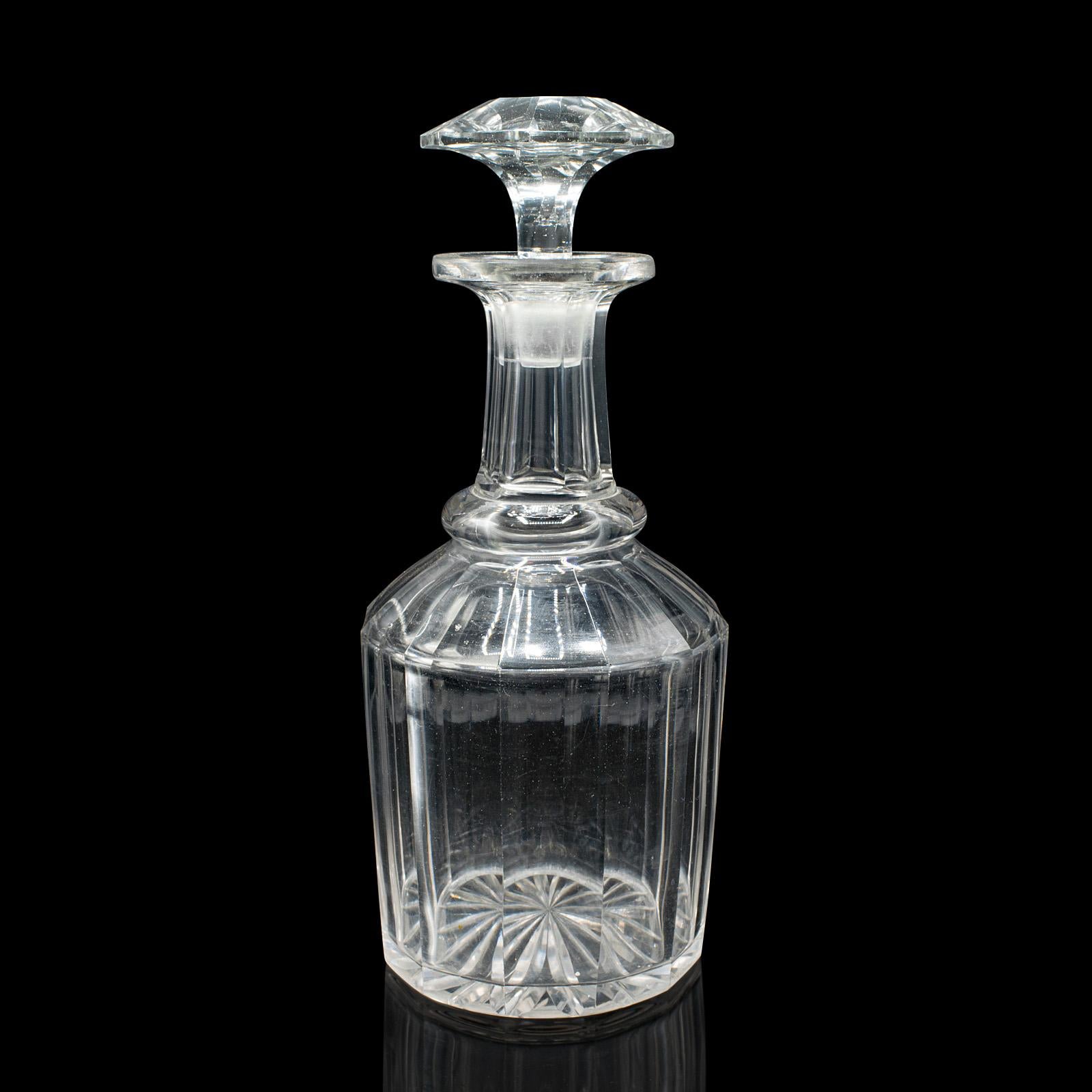 Antiker Whiskey-Dekanter, englisch, Glas, schottisch, Bargeschirr, viktorianisch, um 1900 (Spätviktorianisch) im Angebot