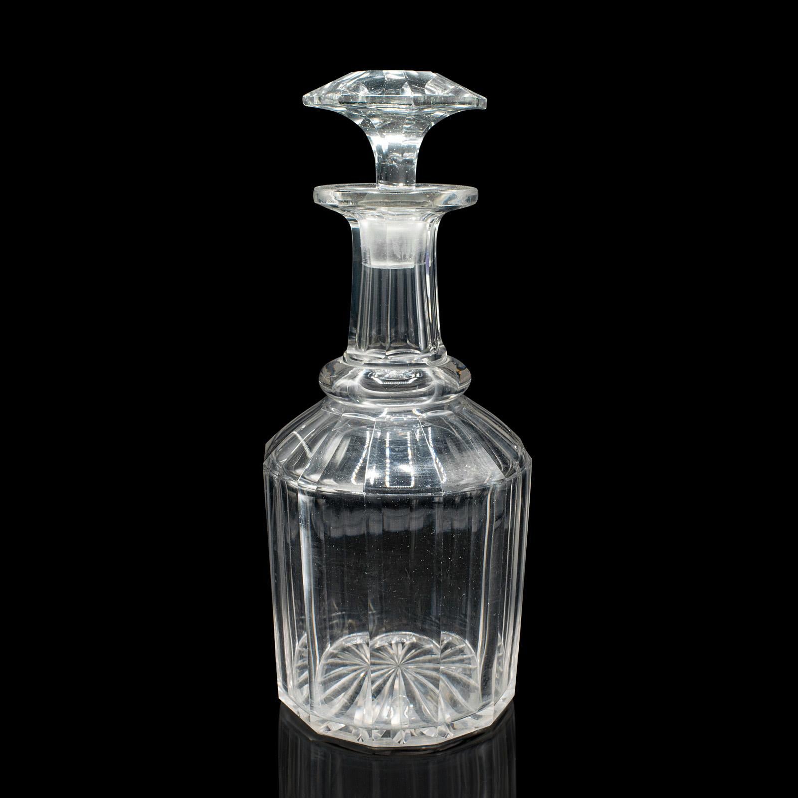Antiker Whiskey-Dekanter, englisch, Glas, schottisch, Bargeschirr, viktorianisch, um 1900 im Zustand „Gut“ im Angebot in Hele, Devon, GB