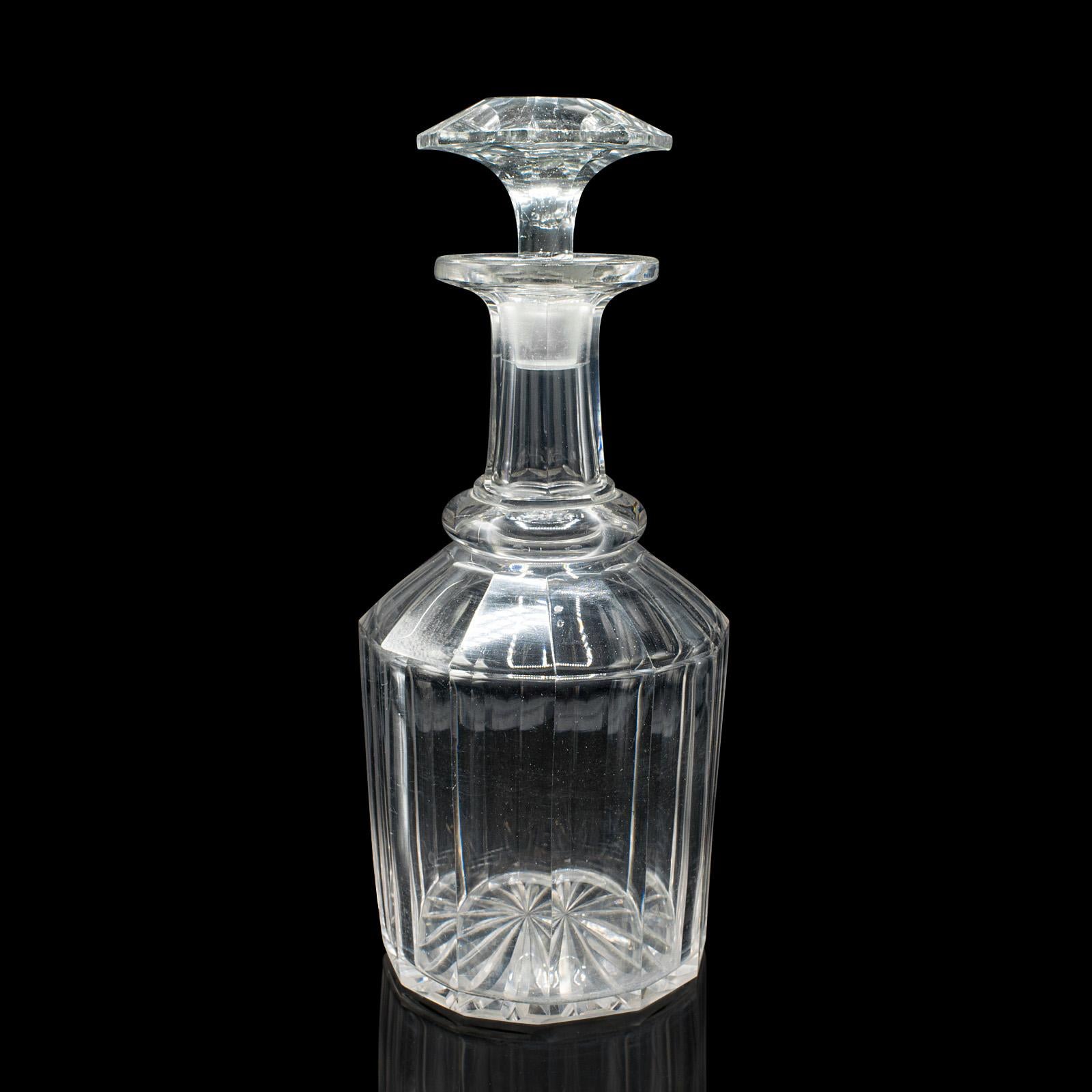 Antiker Whiskey-Dekanter, englisch, Glas, schottisch, Bargeschirr, viktorianisch, um 1900 (20. Jahrhundert) im Angebot