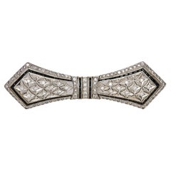  Antique White and Black Diamonds Brooch