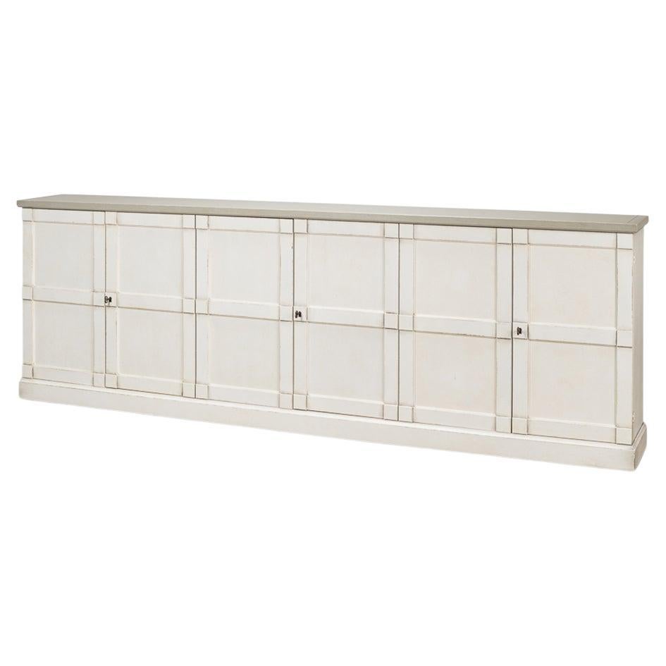 Antique White and Gray Top Sideboard For Sale
