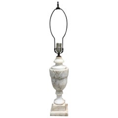 Antique White and Grey Alabaster Table Lamp
