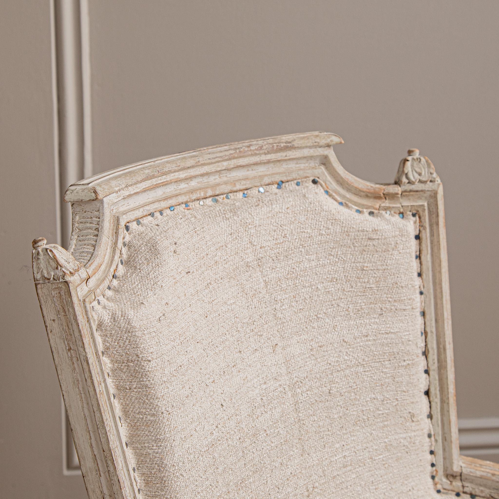 Hand-Carved Antique White Bergere Armchairs Late 19th century French Armchairs For Sale