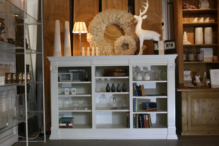 Antique White Bookshelf, Historicism, Oak at 1stDibs