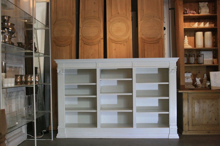 Antique White Bookshelf, Historicism, Oak at 1stDibs