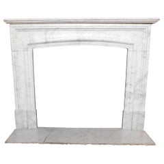 Antique White Carrara Marble Fireplace Mantle Complete, 19th Century, Italy