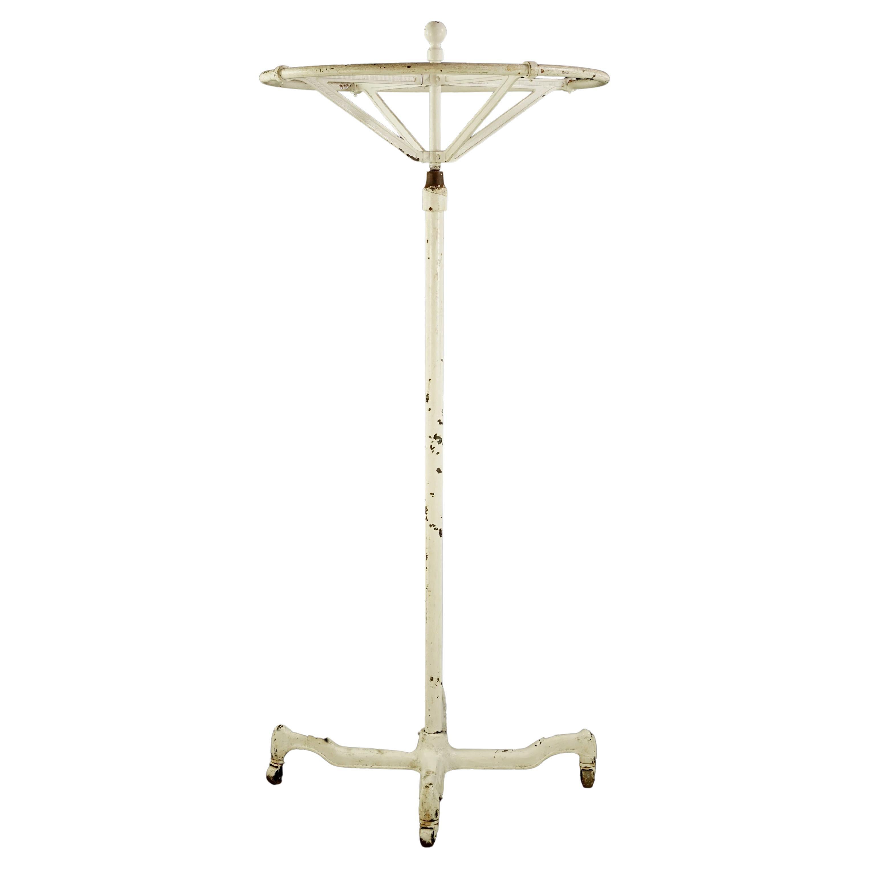 Antique White Cast Iron Circular Revolving Clothing Rack