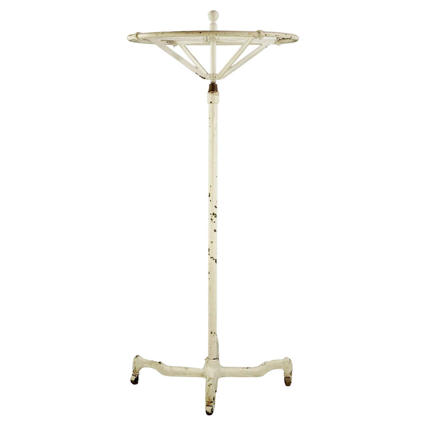 Antique White Cast Iron Circular Revolving Clothing Rack For Sale at ...