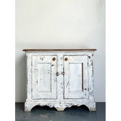 Antique White Distressed Wooden Primitive Sideboard