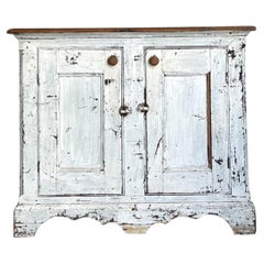 Antique White Distressed Wooden Primitive Sideboard