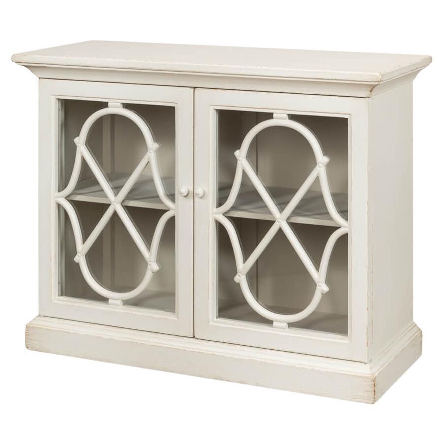 Antique White French Side Cabinet For Sale