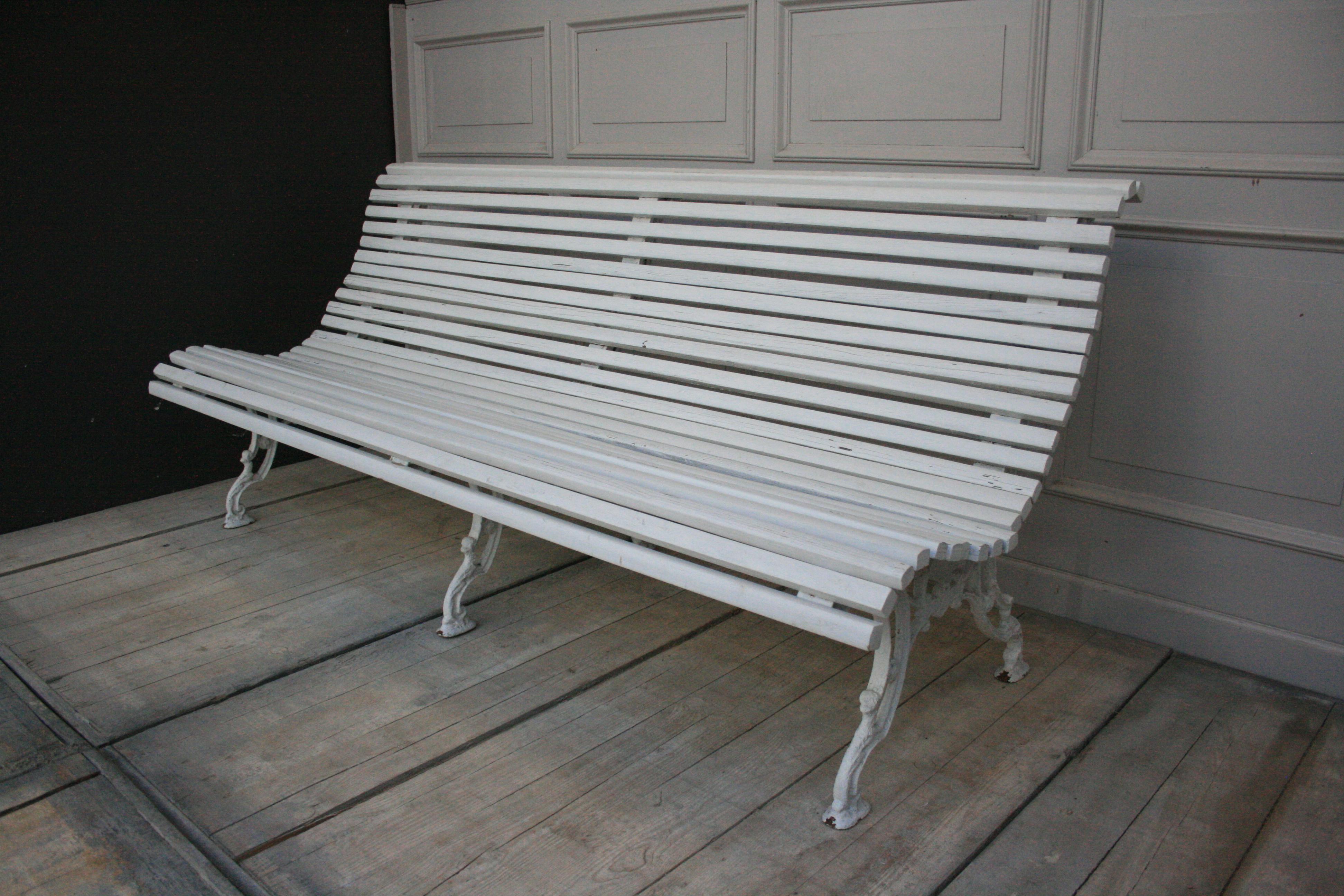 Jugendstil Antique White Garden Bench