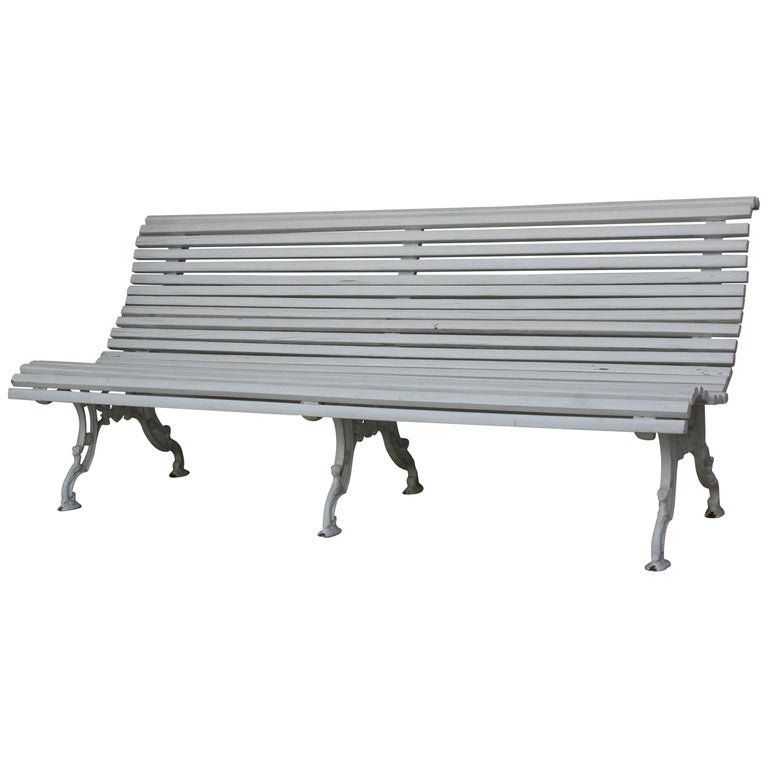 Antique White Garden Bench at 1stDibs