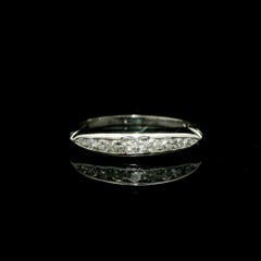 Antique White Gold 0.25ctw Single Cut Channel Set Diamond Stack Band Ring
