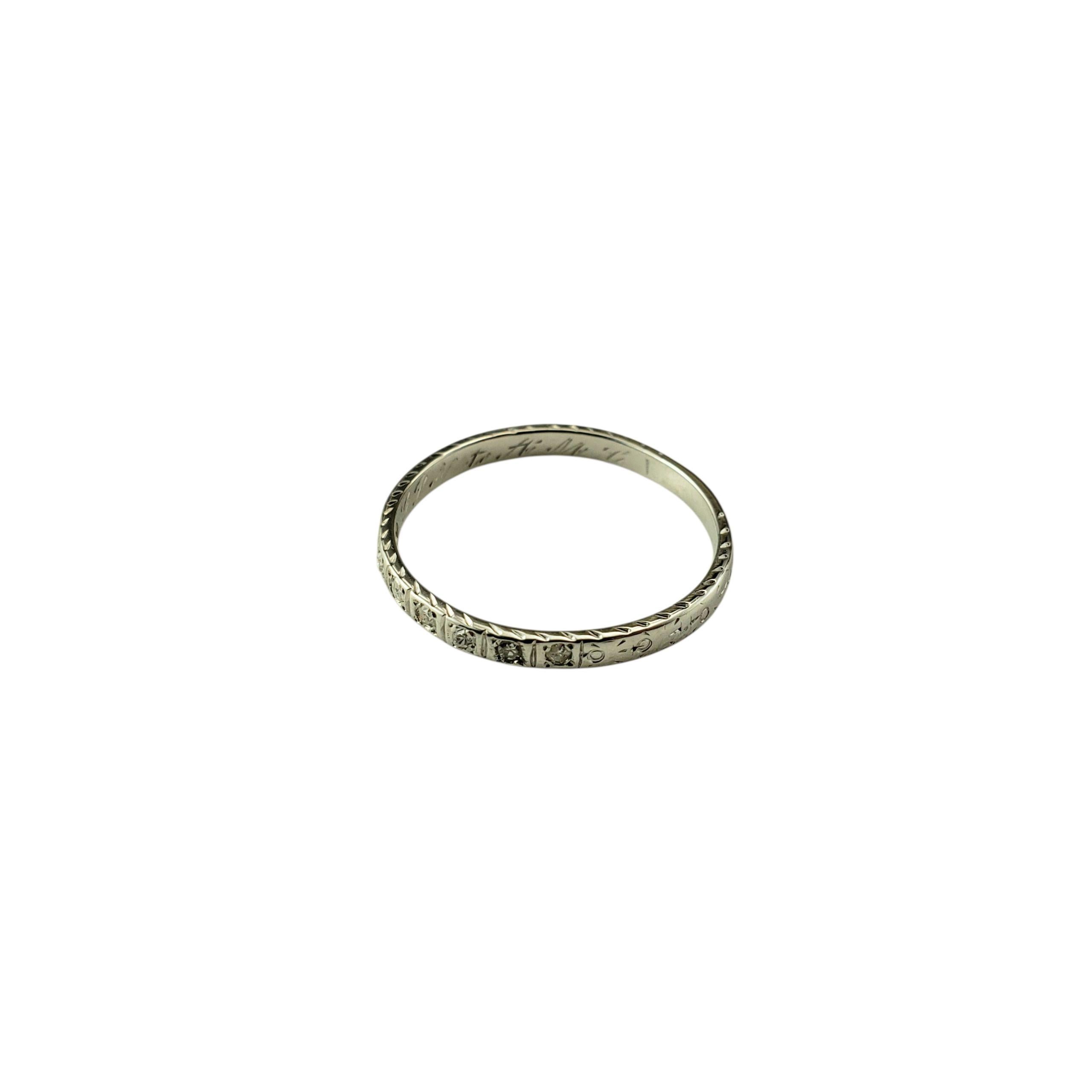 Taglio singolo Anello nuziale antico in oro bianco e diamanti misura 6 #22521 in vendita