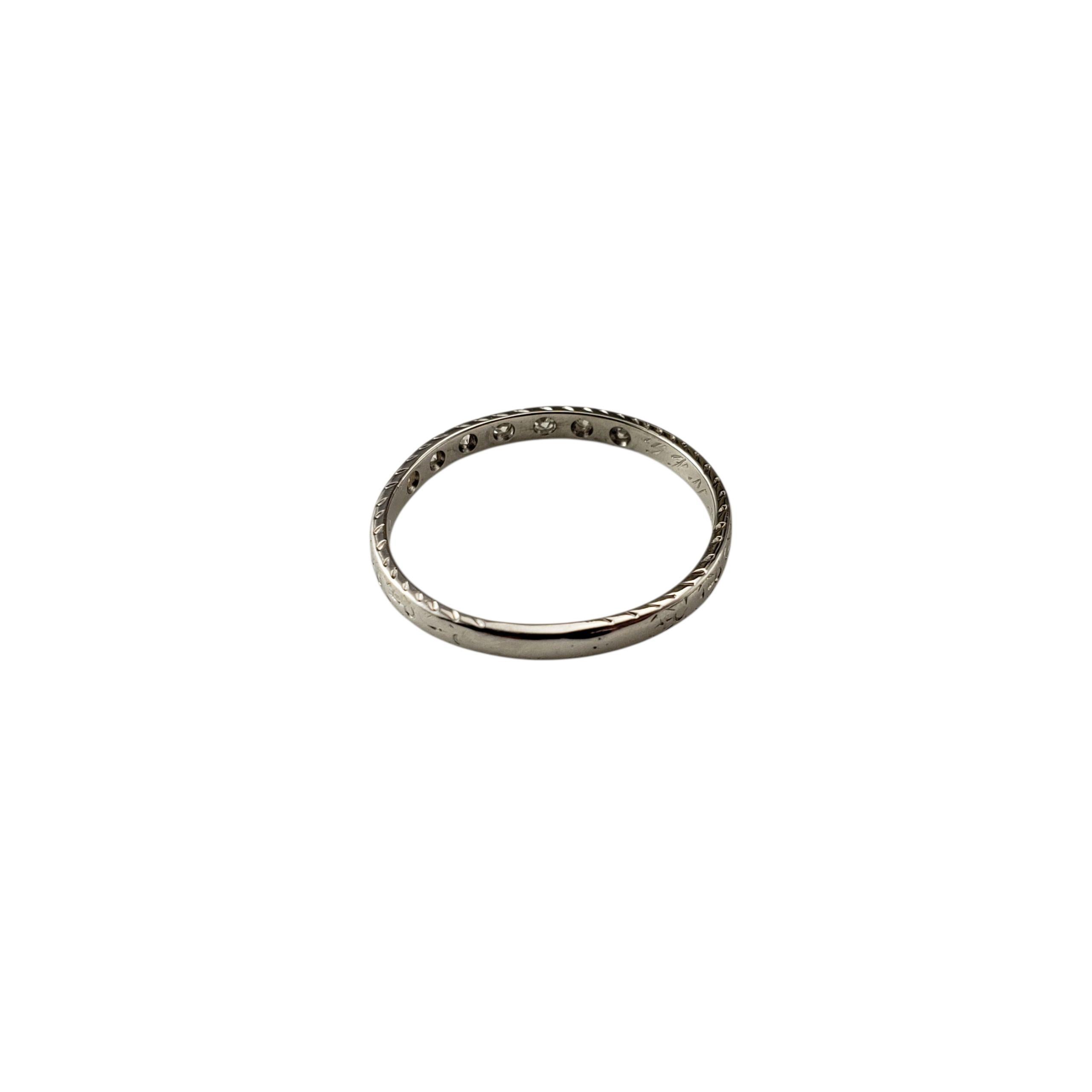 Anello nuziale antico in oro bianco e diamanti misura 6 #22521 In condizioni buone in vendita a Washington Depot, CT