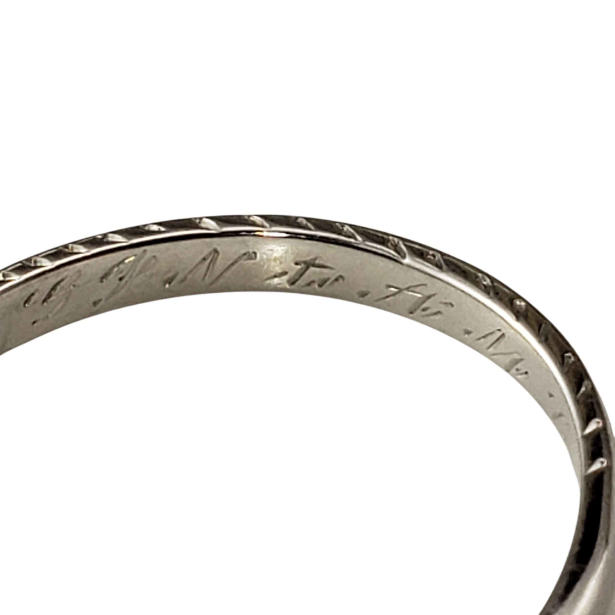Anello nuziale antico in oro bianco e diamanti misura 6 #22521 in vendita 1