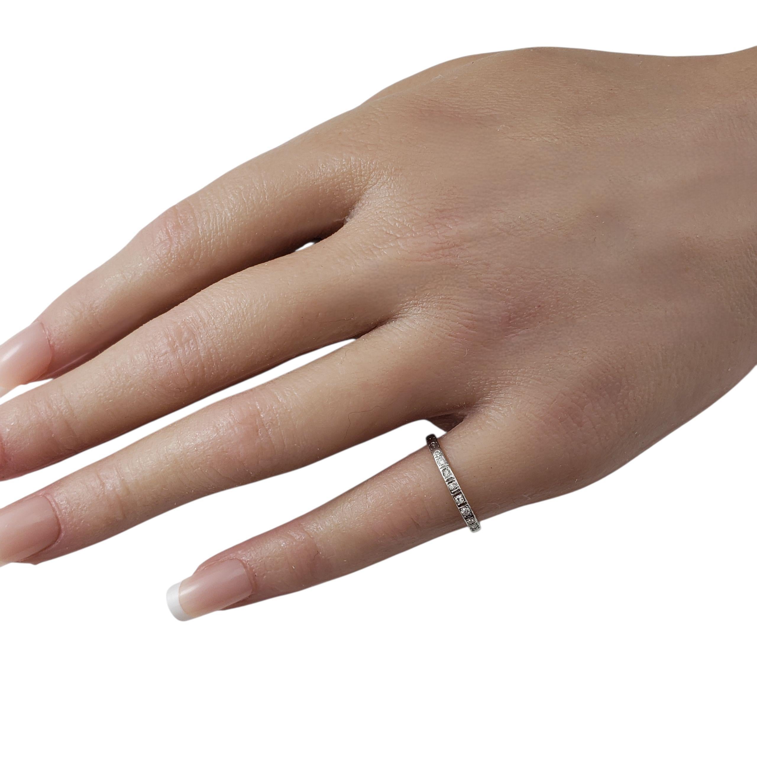 Anello nuziale antico in oro bianco e diamanti misura 6 #22521 in vendita 3