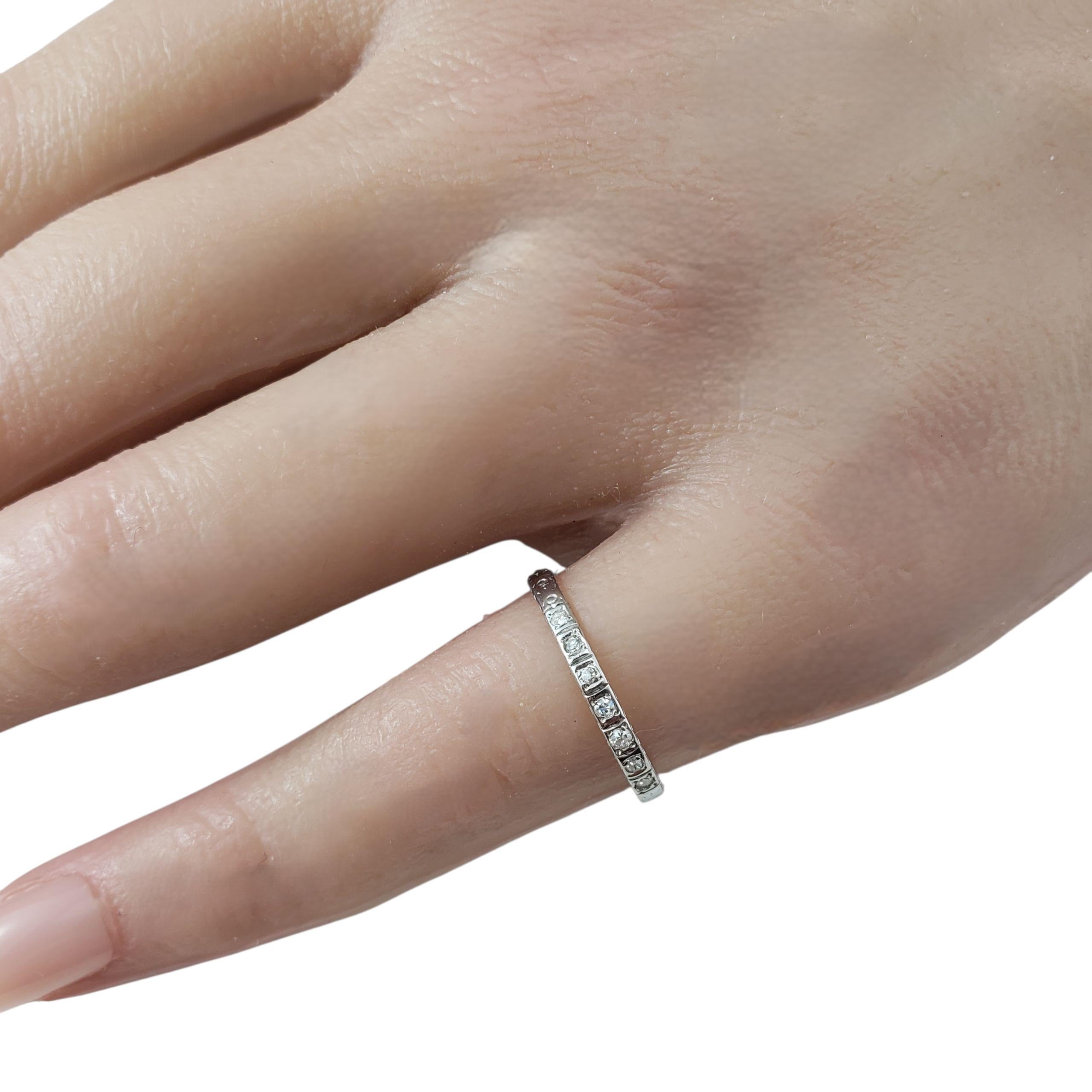 Anello nuziale antico in oro bianco e diamanti misura 6 #22521 in vendita 4