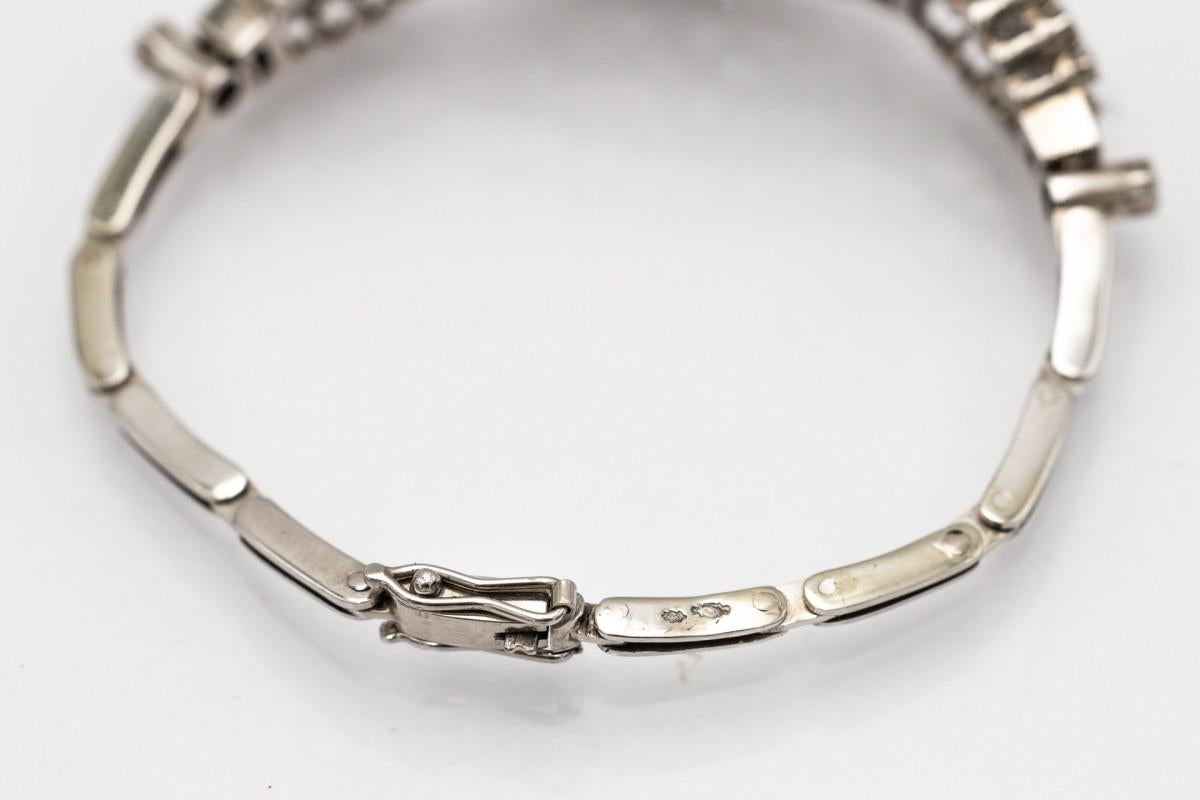 Antique white gold bracelet with diamonds, 5.21ct. For Sale 1