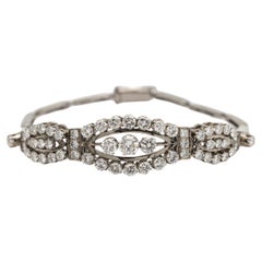 Antique white gold bracelet with diamonds, 5.21ct.