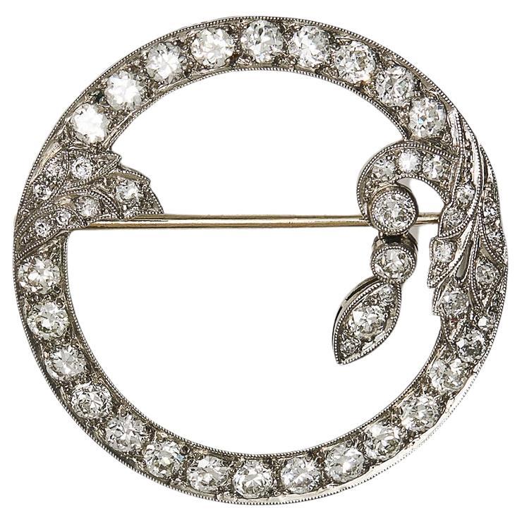  Antique White Gold Brooch For Sale