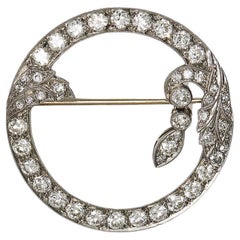  Antique White Gold Brooch