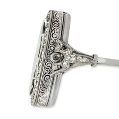 Antique White Gold Diamond Ring Watch Circa 1890's