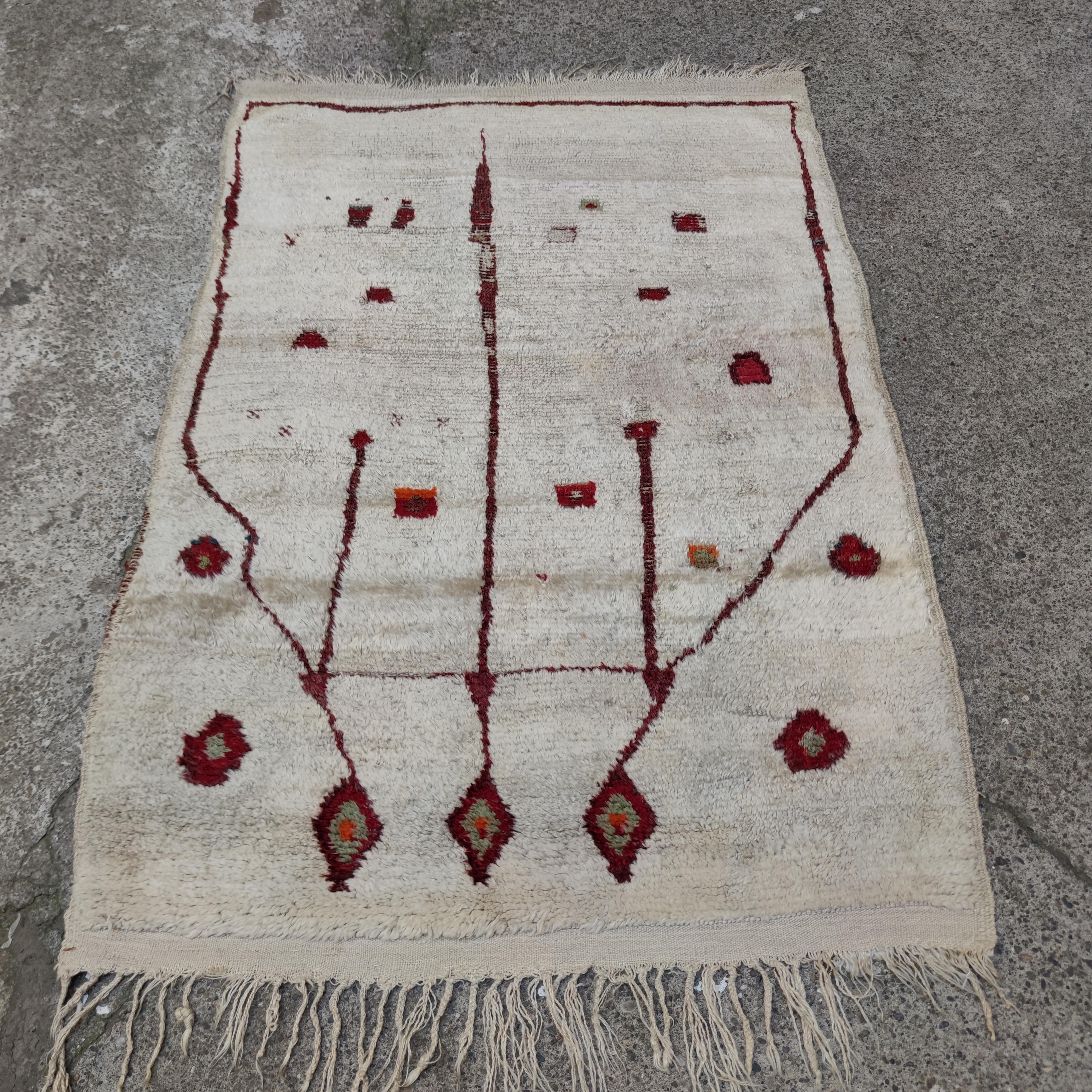 Turkish Antique White Ground Anatolian Tulu Prayer Rug For Sale