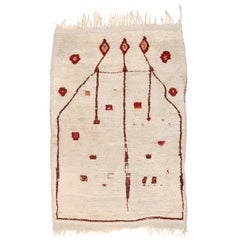 Ancien tapis de prière anatolien Tulu à fond blanc