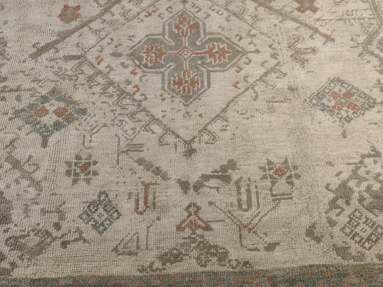 Antique White Ground Oushak Rug with Large Scale All-Over Design For ...