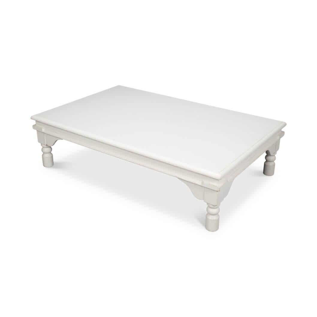 Asian Antique White Lowrise Coffee Table For Sale