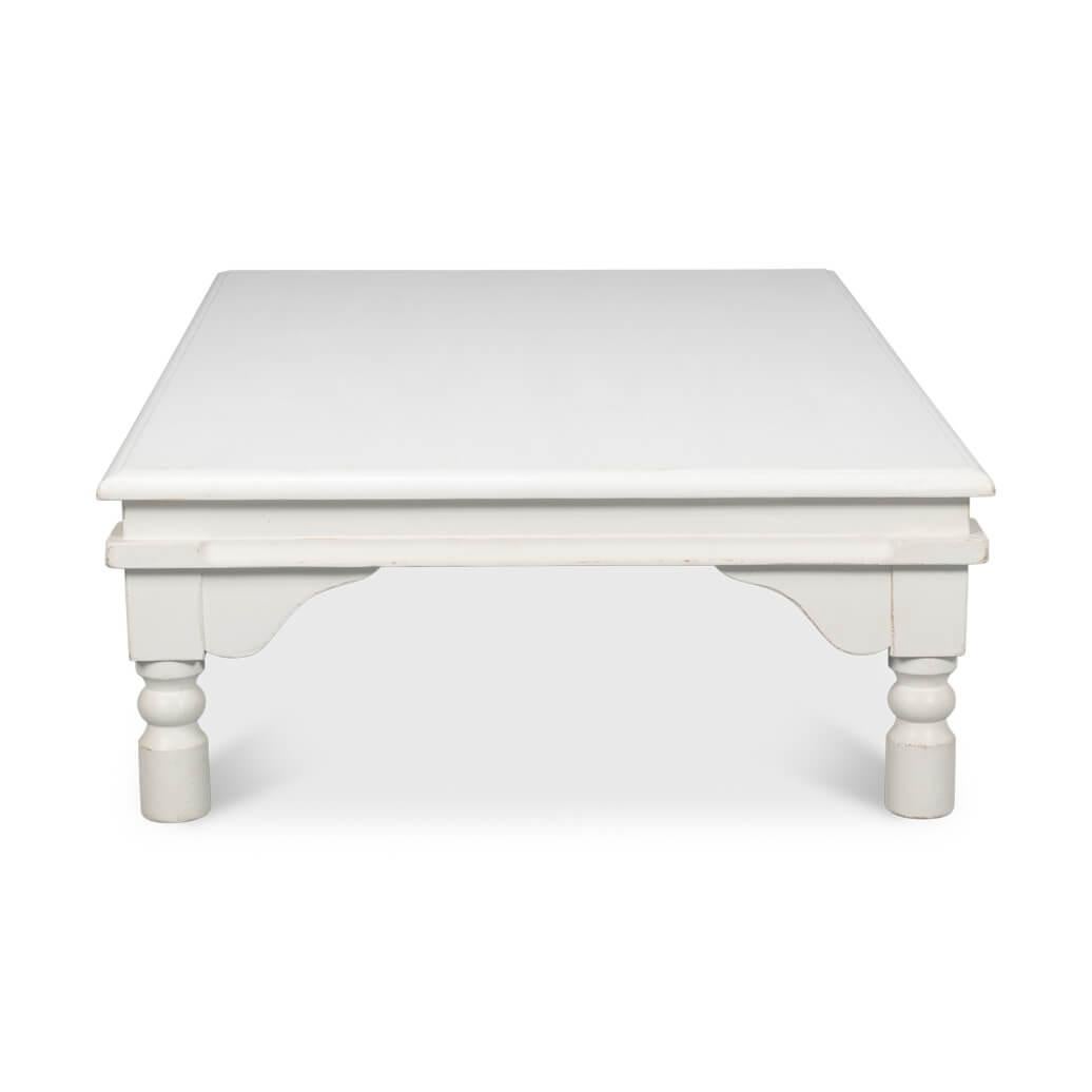 Contemporary Antique White Lowrise Coffee Table For Sale