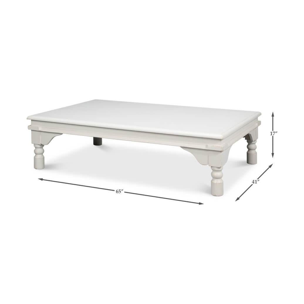 Antique White Lowrise Coffee Table For Sale 2
