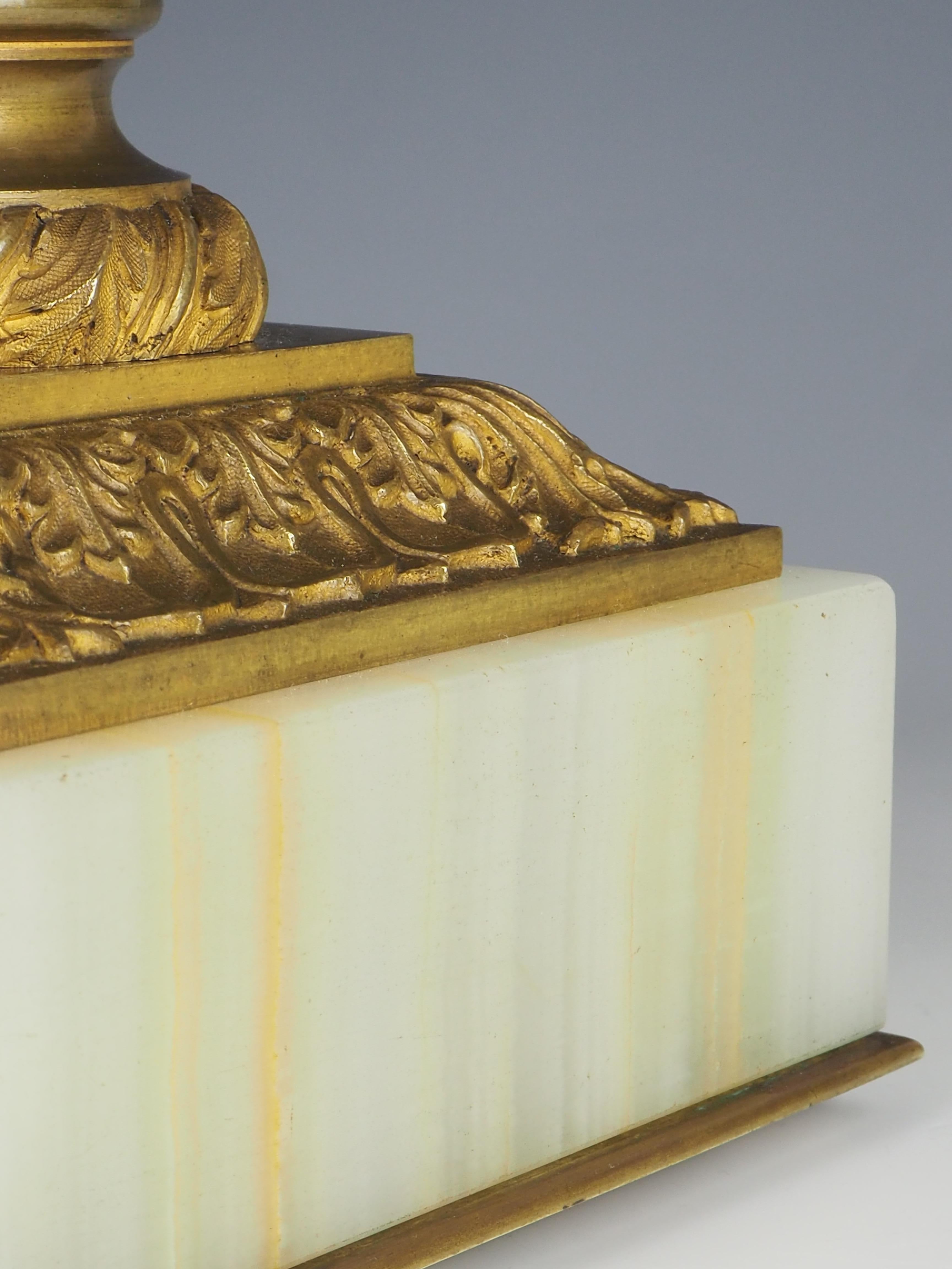 Antique White Marble Corinthian Table Lamp For Sale 6