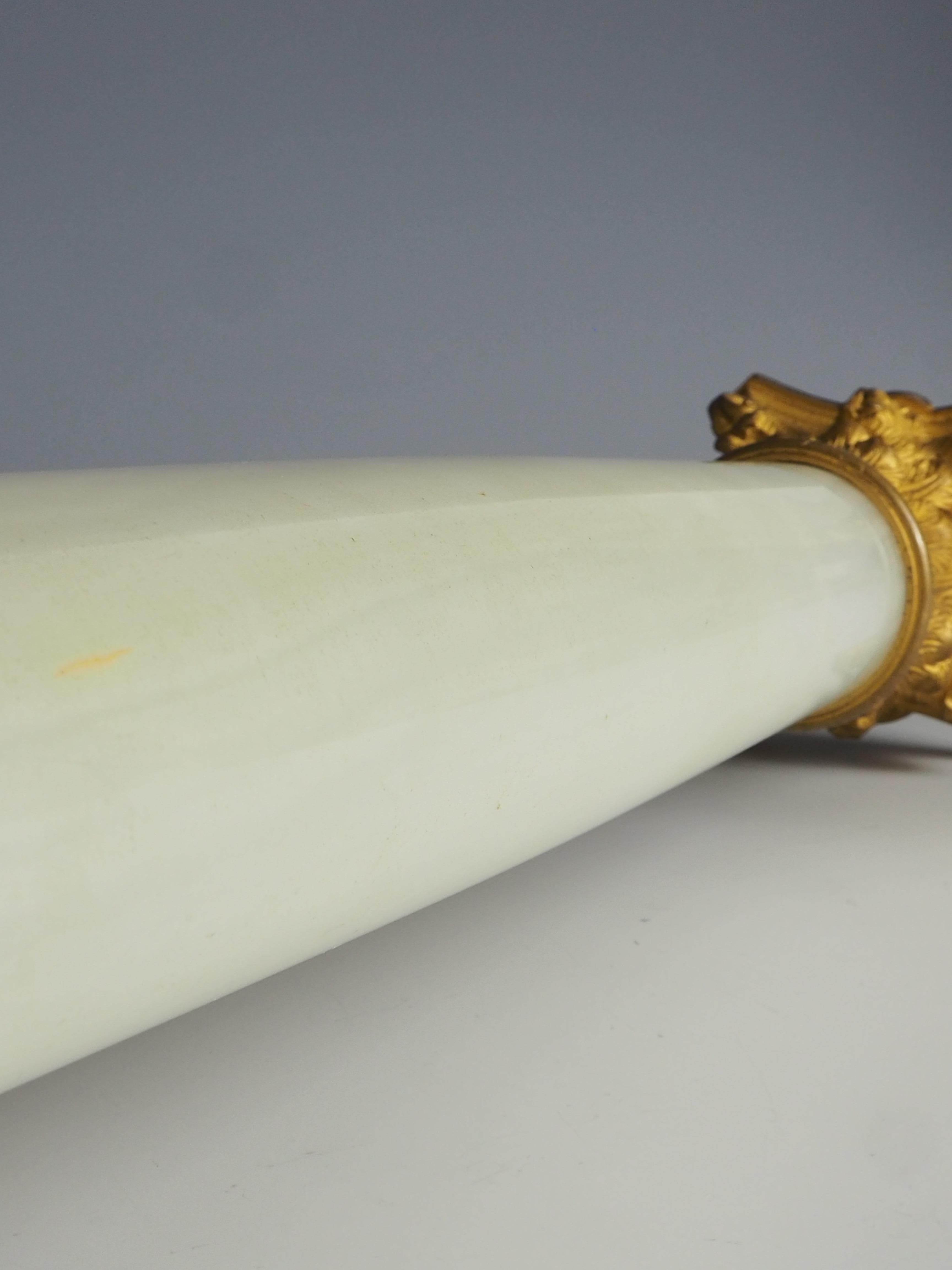 Antique White Marble Corinthian Table Lamp For Sale 10
