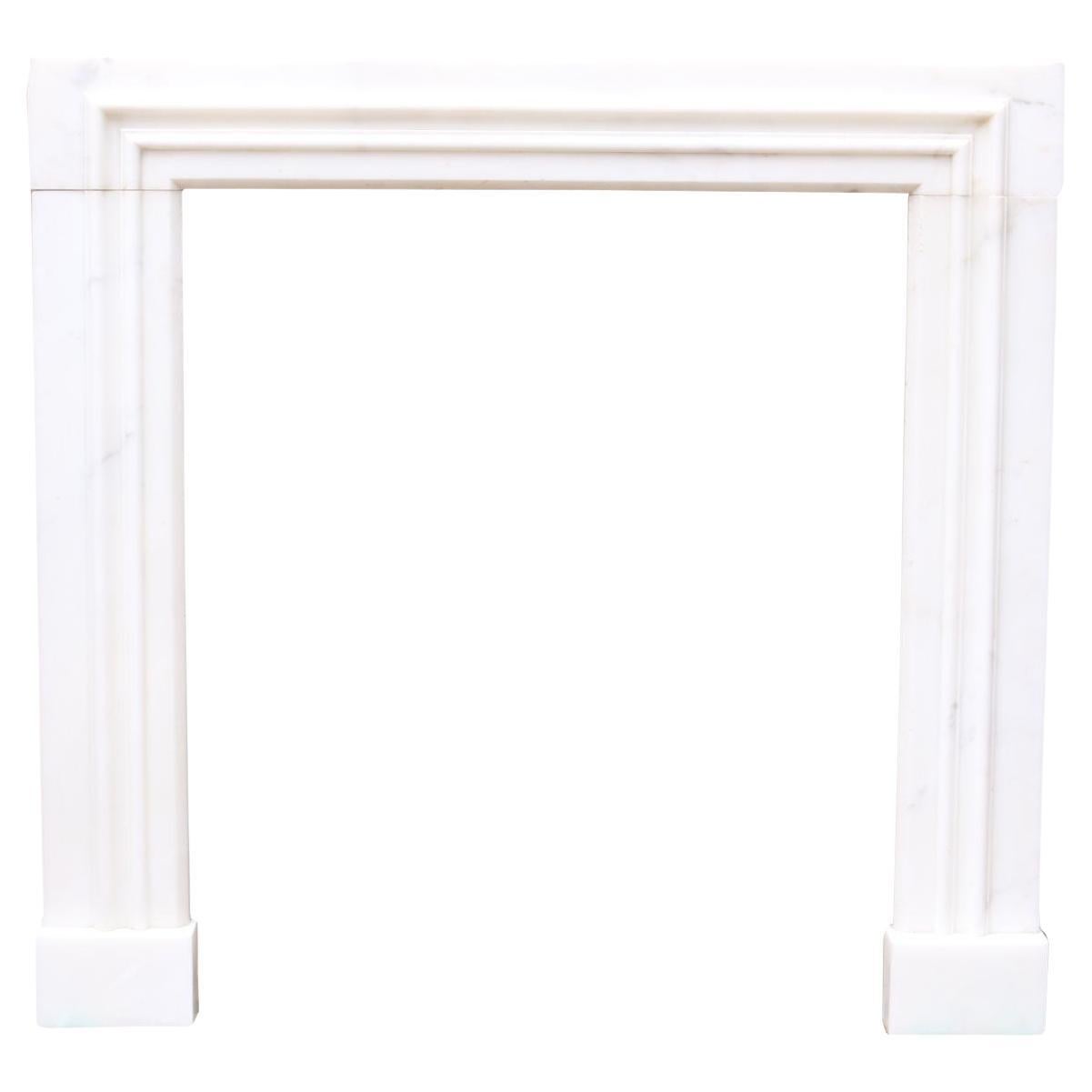 Antique White Marble Fire Mantel For Sale