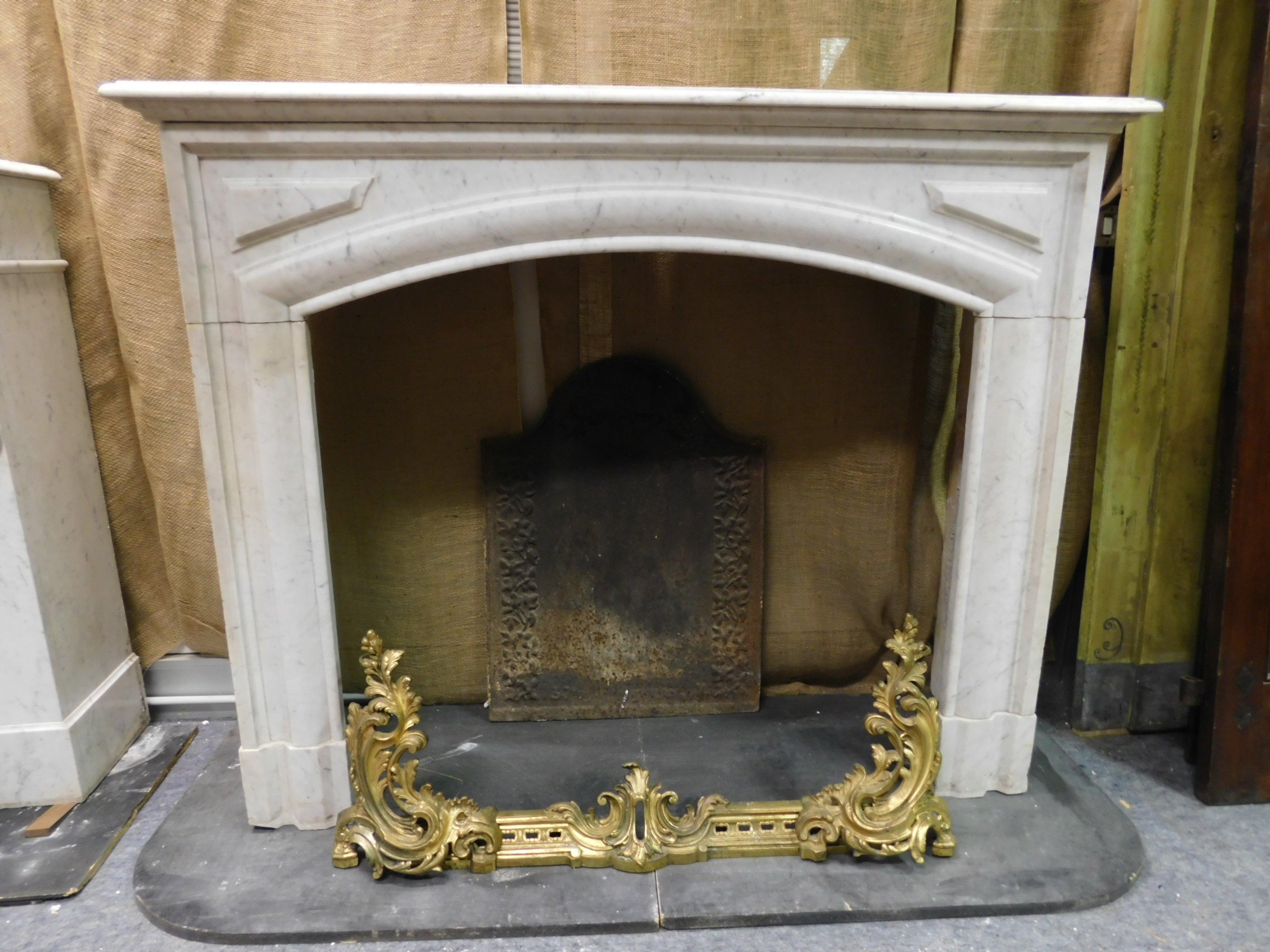 Antique White Marble Fireplace, 19th Century, Italy 4