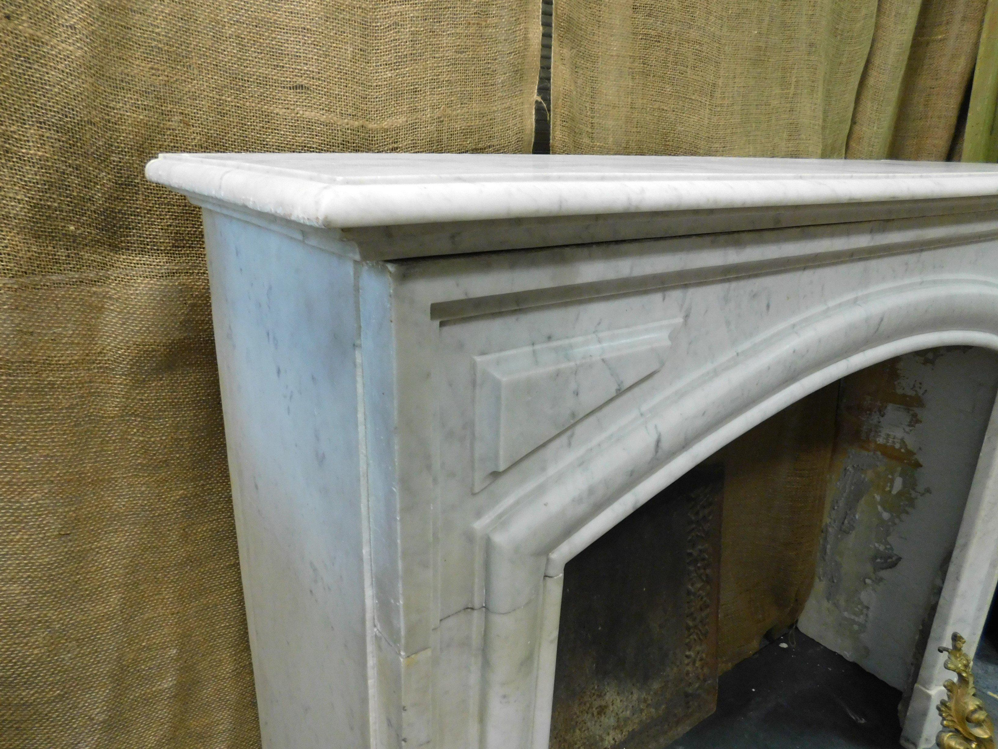 Antique White Marble Fireplace, 19th Century, Italy 2