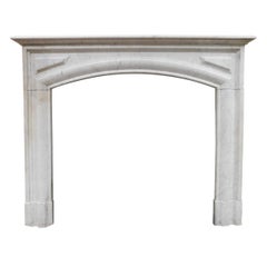 Antique White Marble Fireplace, 19th Century, Italy