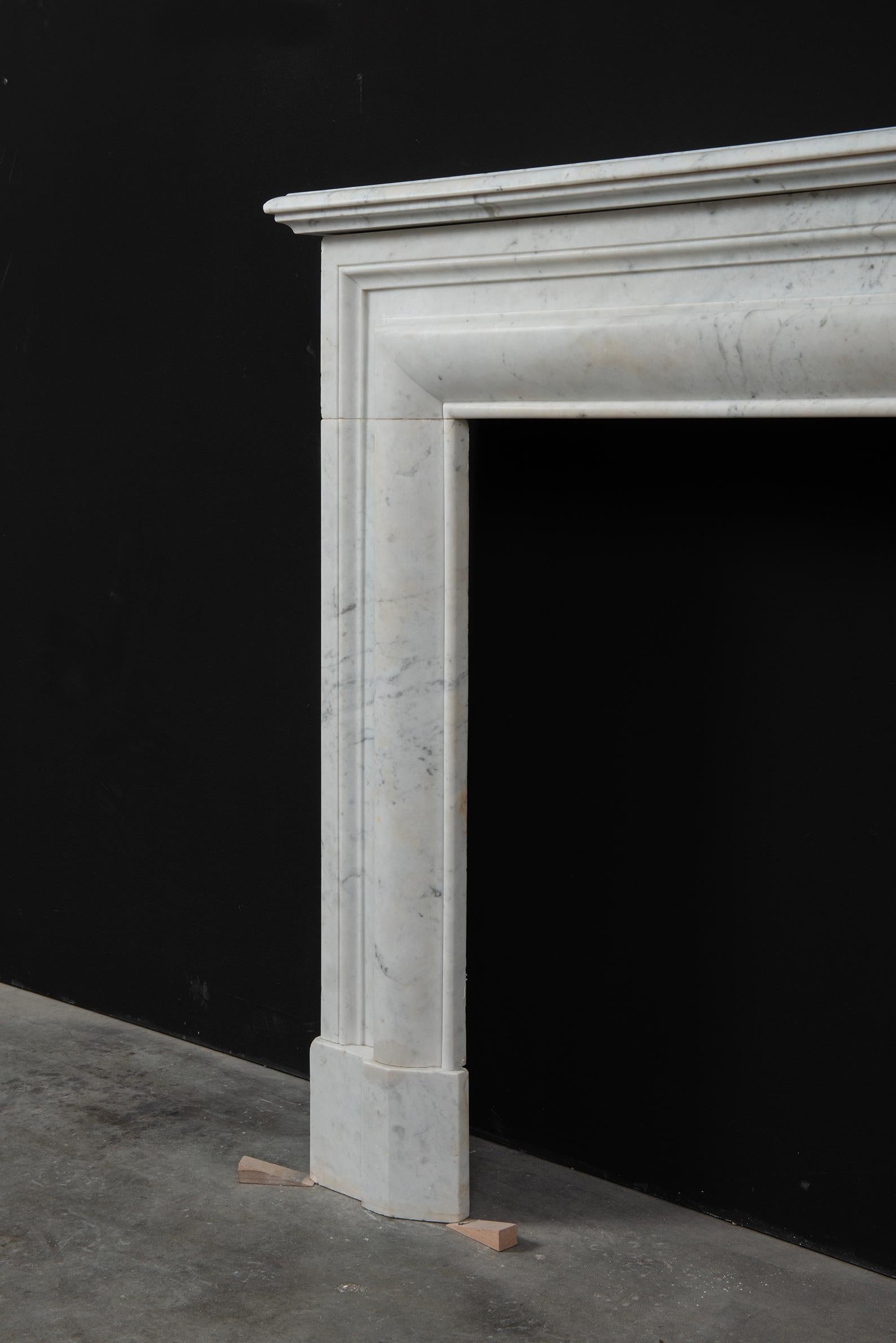 Antique White Marble Fireplace Mantel For Sale 5