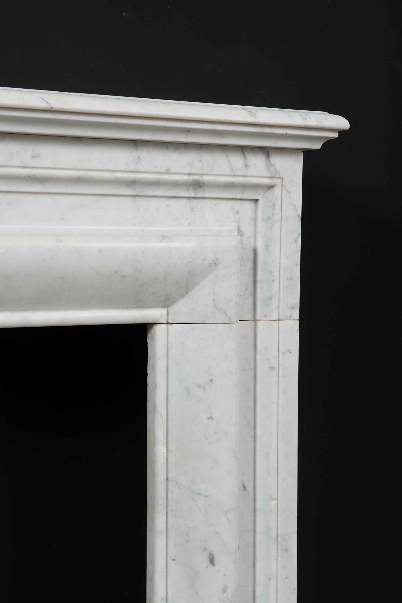 Antique White Marble Fireplace Mantel For Sale 9