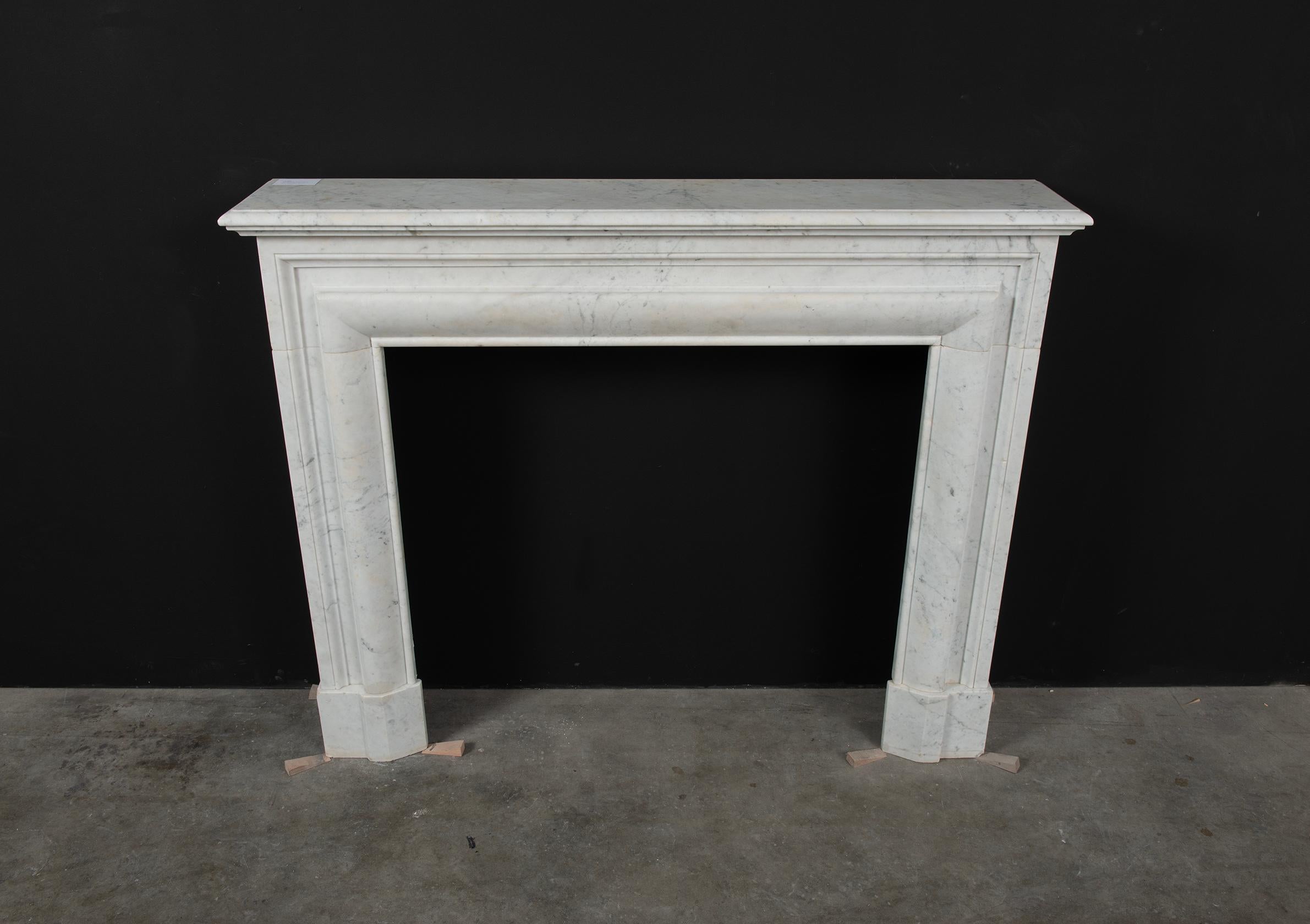 Antique White Marble Fireplace Mantel For Sale 11